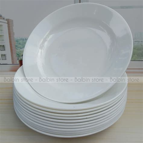 Jual PROMO 12 PCS PIRING MAKAN LEBAR 23 CM PLASTIC WARE FREE SENDOK 1