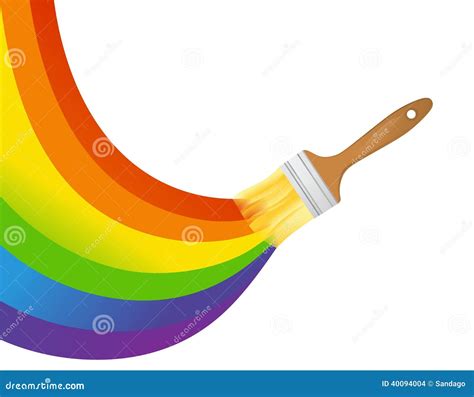 Rainbow Paint And Brush Stock Vector Illustration Of Canvas 40094004