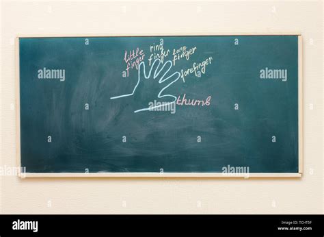 drawing   blackboard hand  fingers stock photo alamy