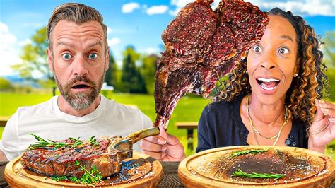 Brits Try Texas Tomahawk Steak For The First Time YouTube