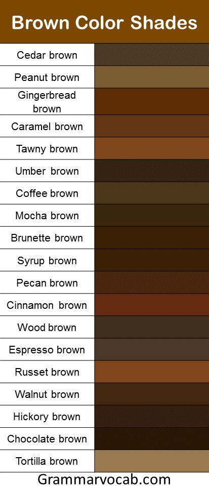 Color Names All Color Shades Names Grammarvocab