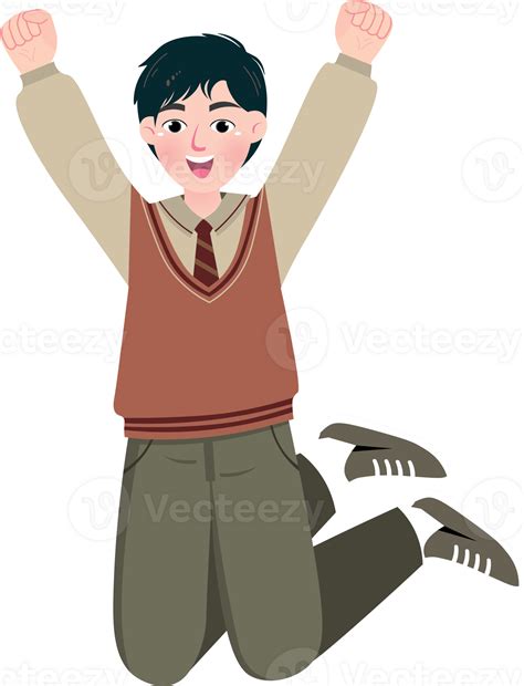 Korean High Schooler Standing in the Hallway 67641176 PNG