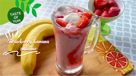 Strawberry Banana Smoothie Recipe How To Make Strawberry Smoothie Without Yogurt Youtube