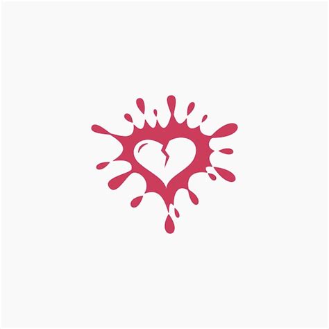 Premium Vector Broken Heart Simple Flat Logo Design