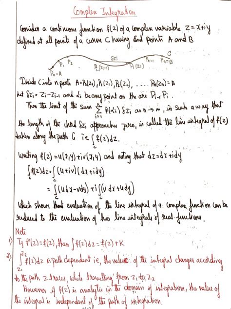 Complex Integration Cauchys Integral Theorem Cauchys Integral