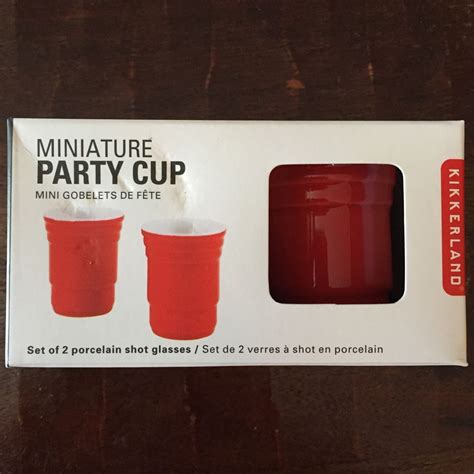 Kikkerland Red Solo Party Cup Shot Glasses Porcelain Set Of Two New In Box T Party Cups