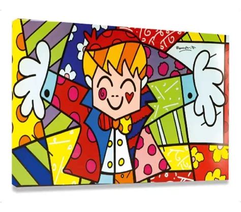 Quadro Decorativo Para Sala Quarto Romero Britto Abraço MercadoLivre