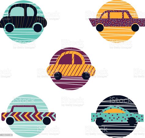 Set Of Five Cars Stock Illustration - Download Image Now - Business ...