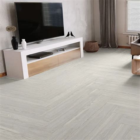 Polar Herringbone Whitewash Silver SPC LVT WPC Flooring