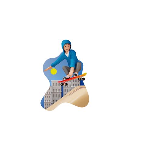 Man Riding Skateboard 3d Character Illustration 17218186 Png