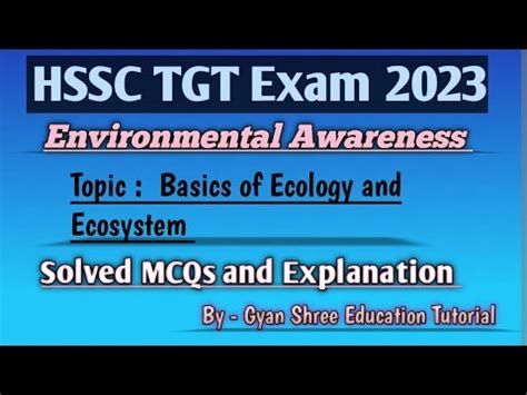 Hssc Tgt Cet Mains Exam Environment Topic Basics Of Ecology