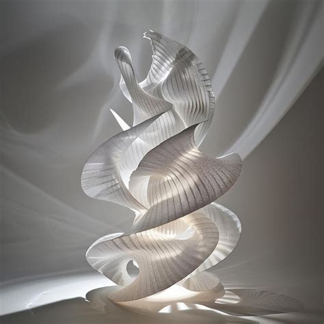 Premium Photo White Lamp Fluid Lines Light And Shadow Play Sculptural