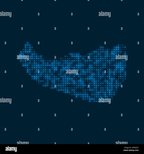 Somaliland Dotted Glowing Map Shape Of The Country With Blue Bright