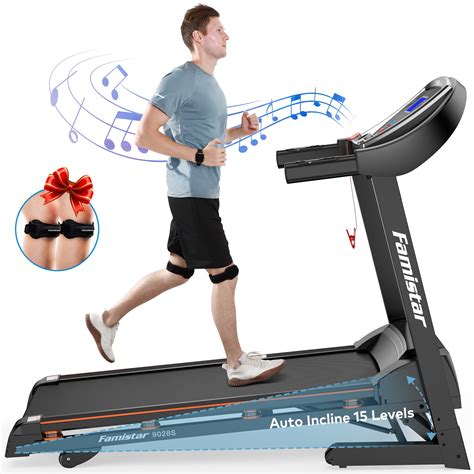 Famistar 3 25hp Folding Electric Treadmill With 15 Level Auto Incline