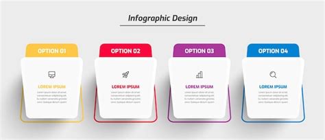 아이콘 및 프리젠테이션을 위한 4가지 옵션이 있는 비즈니스 인포그래픽 템플릿 크리에이티브 디자인 프리미엄 벡터