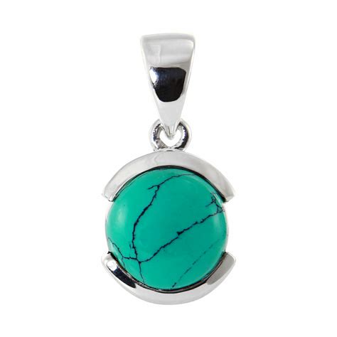 Pendentif Turquoise Reconstitu E Mm Argent Ref