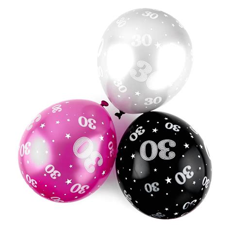 Buy Pink 30th Birthday Helium Latex Balloons Pack Of 6 For GBP 1 49