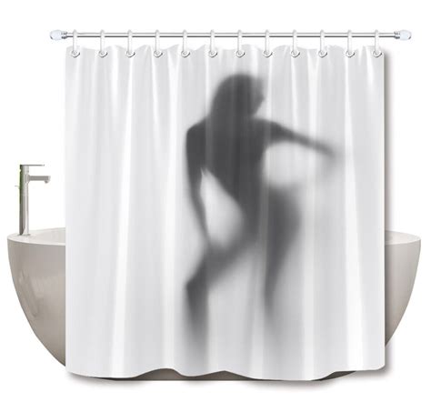 Lb Waterproof Custom Abstract Shadow Sexy Girl White Shower Curtains