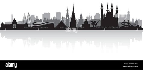 Kazan Russia city skyline silhouette vector illustration Stock Vector ...