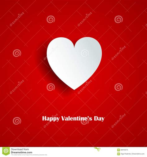 Happy Valentine Day Greeting Card With Hearts Stock Illustration