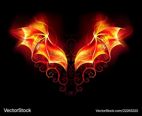 Fire Dragon Wings Royalty Free Vector Image Vectorstock