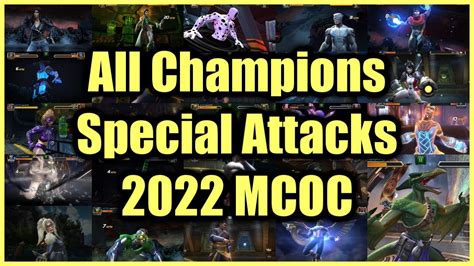 All Champions Special Attacks 2022 Marvel Contest Of Champions Youtube