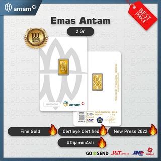 Jual LM Logam Mulia Antam 2 Gr 2gr 2g Gram Certieye Redmark RM 2022