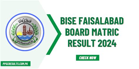 Bise Faisalabad Board Matric Result 2024 Link Out