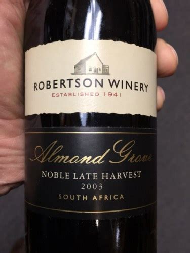 Robertson Winery Almond Grove Noble Late Harvest Vivino Us