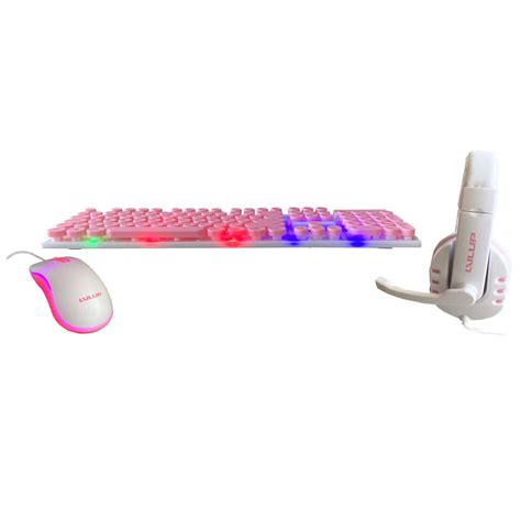 Teclado Mouse Diadema Lvlup Lu Rosa Tgelectronics Online