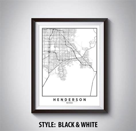 Map of Henderson NV Henderson Map Henderson Poster - Etsy | Wall art ...