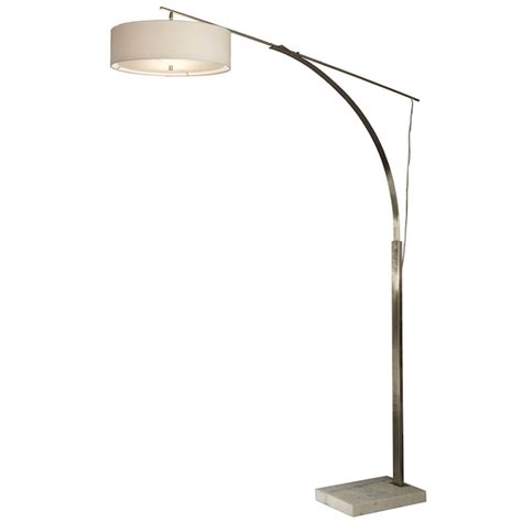 Nova Lighting 86 In Brushed Nickel And White Marble Base Shaded Floor