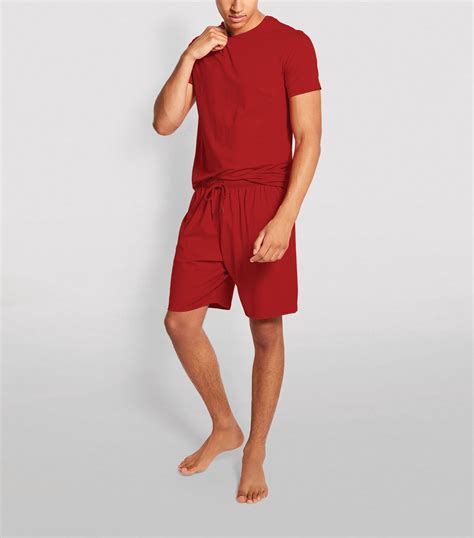 Derek Rose Red Basel Lounge Shorts Harrods Uk