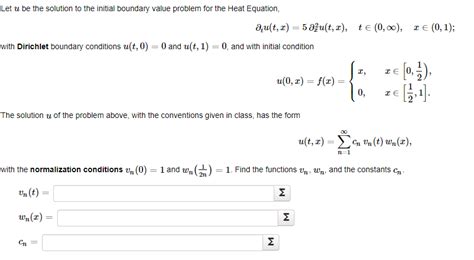 Solved Let U Be The Solution To The Initial Boundary Value Chegg