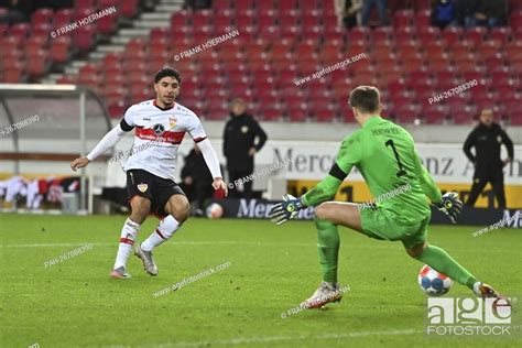 Omar Khaled Mohamed Marmoush (VFB Stuttgart) shoots a goal versus ...