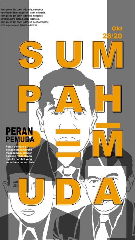 design pamflet poster sumpah pemuda | Desain infografis, Seni foto, Desain