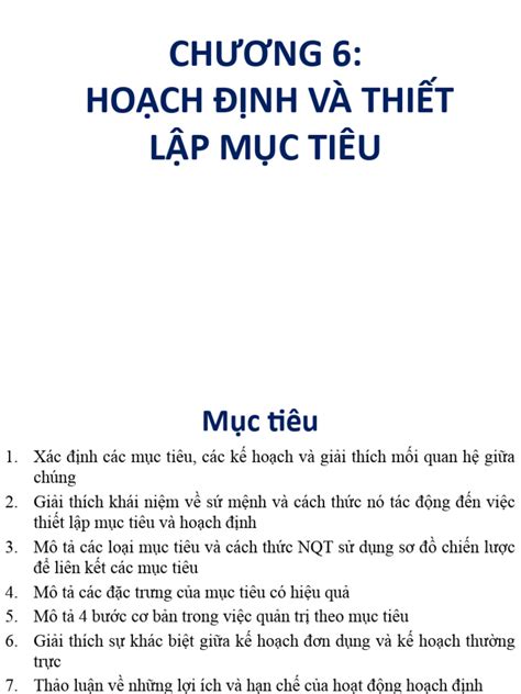 hoach dinh va thiet lap muc tieu