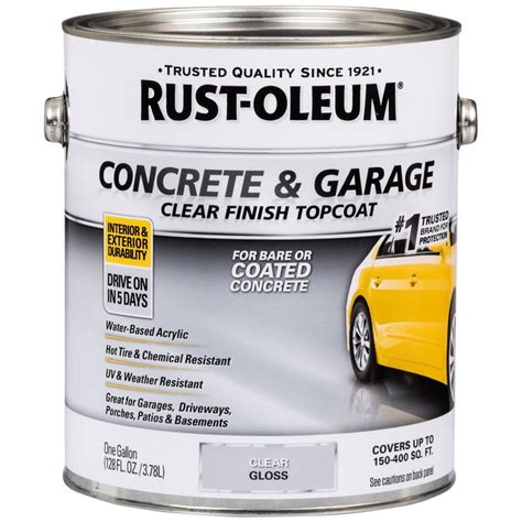 Rust Oleum Gal Gloss Clear Concrete And Garage Floor Finish Topcoat