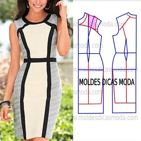 Molde De Vestido Tubinho 180 Moldes Dicas Moda Padrões De Costura