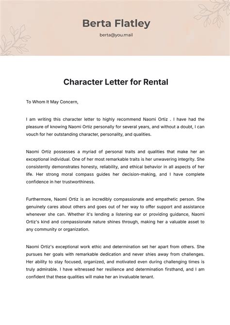 Character Reference Letter For A Friend 5