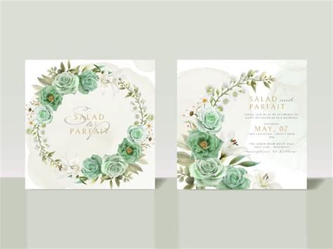 Colorfull Floral Wedding Invitation Card Graphic By Theresia Studio