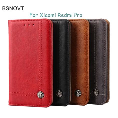 Xiaomi Redmi Pro Case Luxury Flip Pu Leather Silicone Wallet Purse