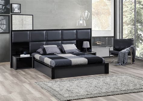 Milan Black Grey Tufted Bed – Queen – ModArte