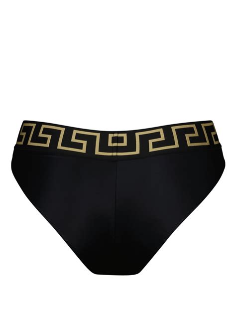 Versace Greca Border Bikini Bottoms Black FARFETCH