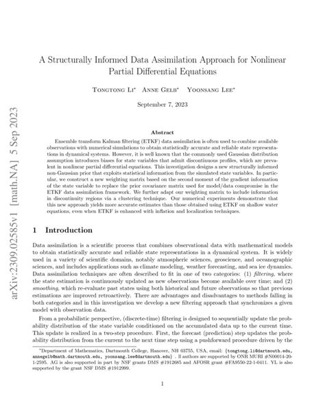 A Structurally Informed Data Assimilation Approach For Nonlinear