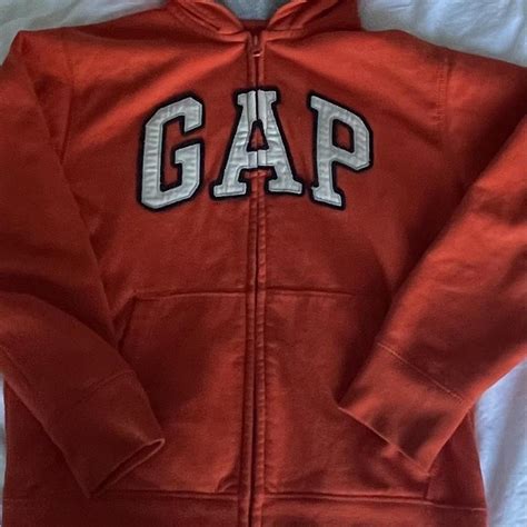 Gap Orange Zip Up Fits A Size Small Depop