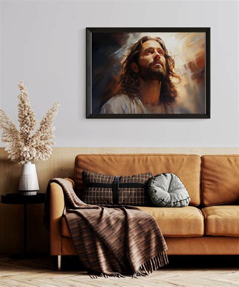 Jesus Looks to Heaven Jesus Painting the Living Christ Jesus Watercolor ...