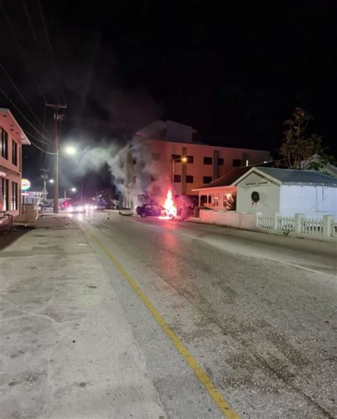 BREAKING NEWS: Car caught fire after an... - Cayman Marl Road
