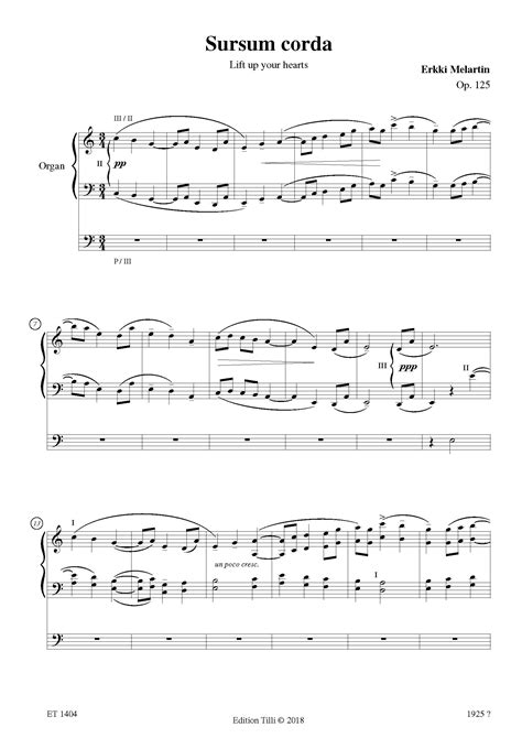 Melartin, Erkki: Sursum corda Op. 125 - Edition Tilli