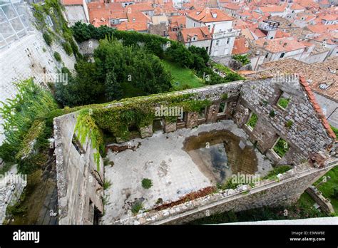 One Of The Few Remaining Sites In Dubrovnik Old Town Showing Bombed Out